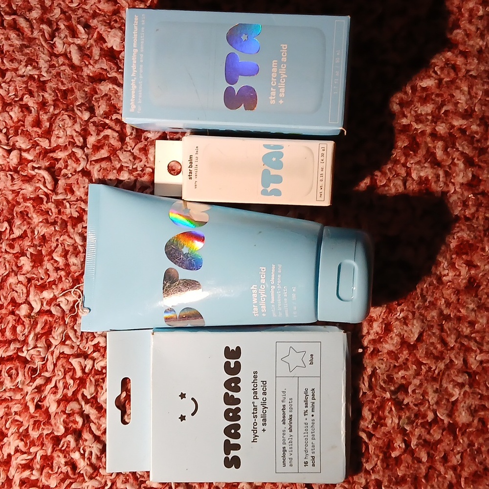 STARFACE STAR CREAM & CLEANSER w/ Salicylic Acid Vanilla Lip Balm Pimple Patches
